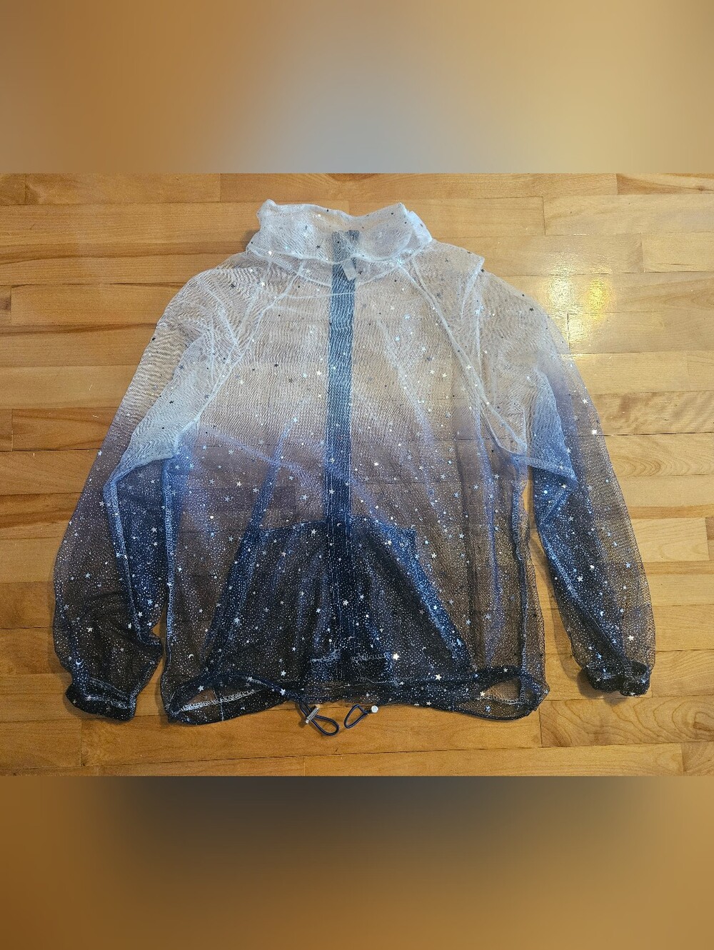 Transparent See-Through Whimsical Fairy-Style Glittery Zip-Up - Picture 8 of 12